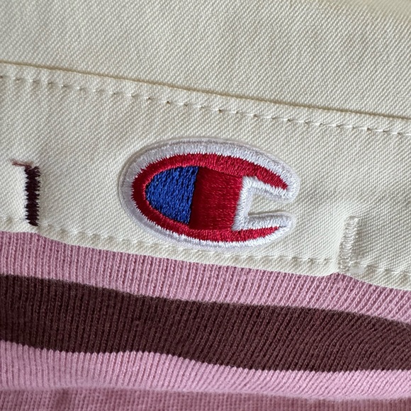 Target Champion Long Sleeve Rugby Shirt Pink Striped Preppy Sporty Size Medium - Picture 7 of 14